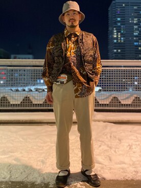 「GOOD OL'（グッドオル）のアイテム」を使った、菅原 大翔さん（メンズ・173cm）の冬コーディネート