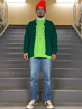 「WIGWAM（ウィグワム）のアイテム」を使った、菅原 大翔さん（メンズ・173cm）の冬コーディネート