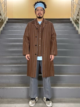 「ヘアバンド」｜「アイテム（その他アウター）」を使った、菅原 大翔さん（メンズ・173cm）の春コーディネート