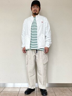 「Vincent et Mireille（バンソンエミレイユ）のアイテム（ブルゾン）」を使った、菅原 大翔さん（メンズ・173cm）の春コーディネート