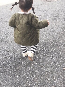 「キルティングコート」｜ㅤ ʀɪɴᴏさん（キッズ・70cm）の冬コーディネート