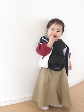 「petit main（プティマイン）のアイテム（ナイロンジャケット）」を使った、ㅤ ʀɪɴᴏさん（キッズ・70cm）の春コーディネート