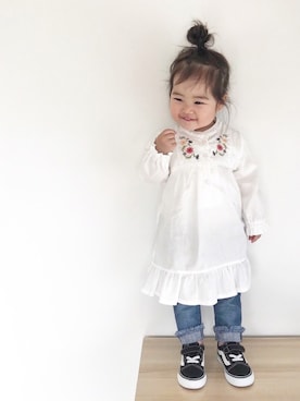 「1歳半」｜「アイテム（ワンピース/ドレス）」を使った、ㅤ ʀɪɴᴏさん（キッズ・70cm）の春コーディネート