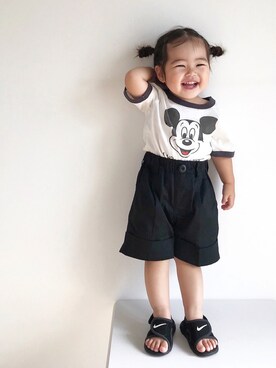 「ミッキー」｜ㅤ ʀɪɴᴏさん（キッズ・80cm）の夏コーディネート