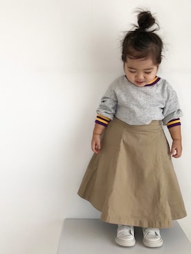 「アイテム（スカート）」を使った、ㅤ ʀɪɴᴏさん（キッズ・80cm）の秋コーディネート