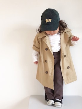 「kids」｜「アイテム（トレンチコート）」を使った、ㅤ ʀɪɴᴏさん（キッズ・80cm）の冬コーディネート
