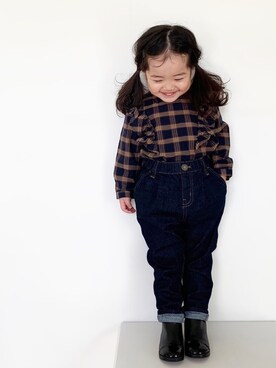 「サルエルパンツ」｜ㅤ ʀɪɴᴏさん（キッズ・90cm）の秋コーディネート