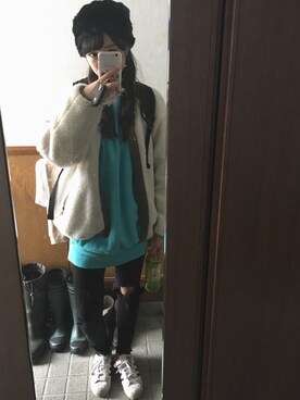 「BLOC（ブロック）のアイテム（帽子）」を使った、はらさん（レディース・164cm）の冬コーディネート