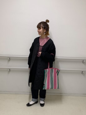 「お洒落さんと繋がりたい」｜「アイテム（その他アウター）」を使った、Hibikiさん（レディース・157cm）の春コーディネート
