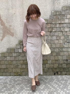 「カヌレバッグ」｜「アイテム（スリッポン）」を使った、Hibikiさん（レディース・157cm）の春コーディネート