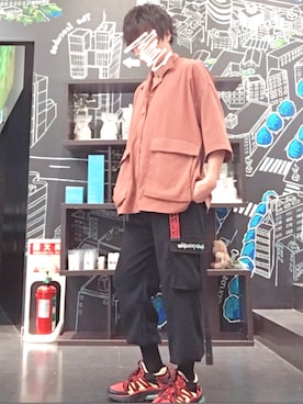 「Chaos（カオス）のアイテム（パンツ）」を使った、Jenuさん（メンズ・168cm）の夏コーディネート