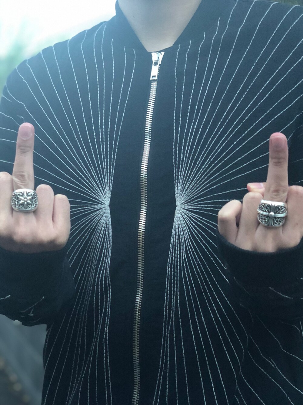 Rick Owens - 刺繍ディテール ボンバージャケット - men