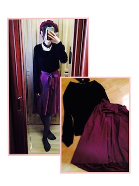 「AS KNOW AS」｜「アイテム（帽子）」を使った、♘ぷに小竹♞さん（レディース・160cm）の冬コーディネート