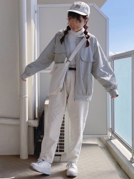 「消えそうな色コーデ」｜「アイテム（ブルゾン）」を使った、てぃるさん（レディース・158cm）の冬コーディネート