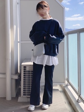 「しまむら（シマムラ）のアイテム（チュニック）」を使った、てぃるさん（レディース・158cm）の春コーディネート