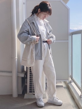 「ジップブルゾン」｜「アイテム（その他）」を使った、てぃるさん（レディース・158cm）の春コーディネート