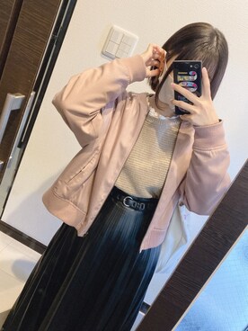「BACK NUMBER（バックナンバー）のアイテム（ブルゾン）」を使った、Trnさん（レディース・153cm）の春コーディネート