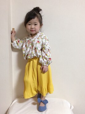 「スカーチョ」｜「アイテム（バレエシューズ）」を使った、mapoooode♡さん（キッズ・80cm）の春コーディネート