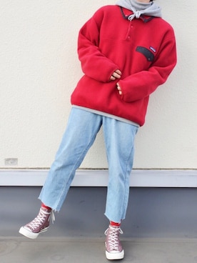 「アイテム（その他トップス、ホワイト系）」を使った、ゆゆさん（メンズ・170cm）の冬コーディネート