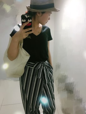「アイテム（サンバイザー、その他）」を使った、JJaneさん（レディース・163cm）の夏コーディネート