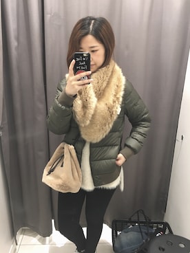 「Ungrid（アングリッド）のアイテム（ネックウォーマー/スヌード）」を使った、JJaneさん（レディース・163cm）の冬コーディネート