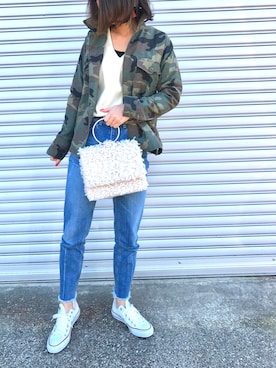 「CONVERSE（コンバース）のconverse（コンバース） ALL STAR OX（オールスターOX）（スニーカー）」を使った、Kumika☆さん（レディース・158cm）の冬コーディネート