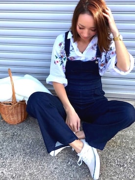 「ZARA（ザラ）のアイテム（オールインワン・サロペット）」を使った、Kumika☆さん（レディース・158cm）の春コーディネート