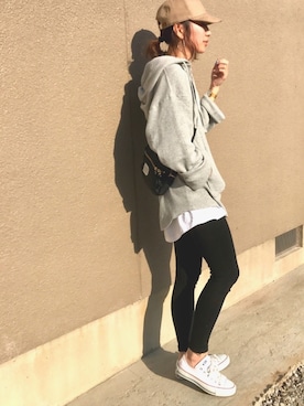 「Ameri（アメリ）のアイテム（キャップ）」を使った、Kumika☆さん（レディース・158cm）の春コーディネート