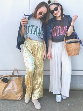 Kumika☆さんの「綿アソートロゴTシャツ【niko and ...】」を使ったコーディネート
