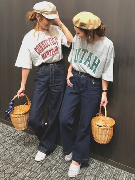 Kumika☆さんの「綿アソートロゴTシャツ【niko and ...】」を使ったコーディネート