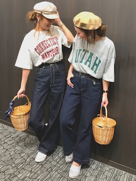 「ペーパーベレー」｜「アイテム（トップス）」を使った、Kumika☆さん（レディース・158cm）の春コーディネート