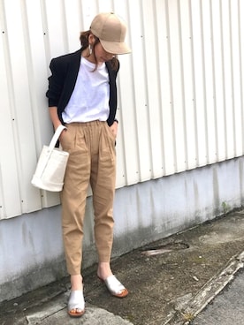 「Ameri（アメリ）のアイテム（キャップ）」を使った、Kumika☆さん（レディース・158cm）の春コーディネート