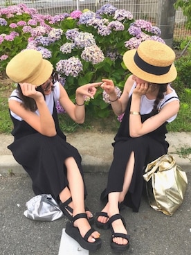 「白タンク」｜「アイテム（その他）」を使った、Kumika☆さん（レディース・158cm）の夏コーディネート