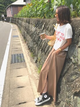 「CASPER JOHN AIVER（キャスパージョンアイバー）のアイテム」を使った、Kumika☆さん（レディース・158cm）の夏コーディネート