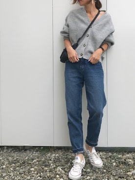 「CONVERSE（コンバース）のconverse（コンバース） ALL STAR OX（オールスターOX）（スニーカー）」を使った、Kumika☆さん（レディース・158cm）の秋コーディネート