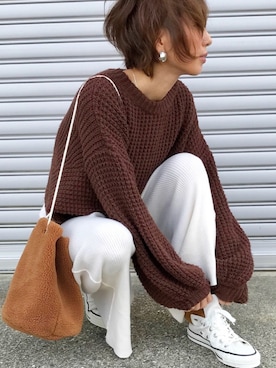 「コンバースハイカット」｜「アイテム（アクセサリー）」を使った、Kumika☆さん（レディース・158cm）の秋コーディネート