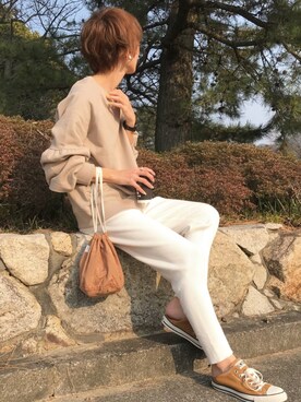 「Sheson（シーズン）のアイテム（スウェット）」を使った、Kumika☆さん（レディース・158cm）の冬コーディネート