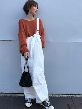 「BEAMS BOY（ビームスボーイ）のアイテム（オールインワン・サロペット）」を使った、Kumika☆さん（レディース・158cm）の春コーディネート