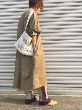 「リラックスパンツ」｜「アイテム（ワンピース/ドレス）」を使った、Kumika☆さん（レディース・158cm）の春コーディネート