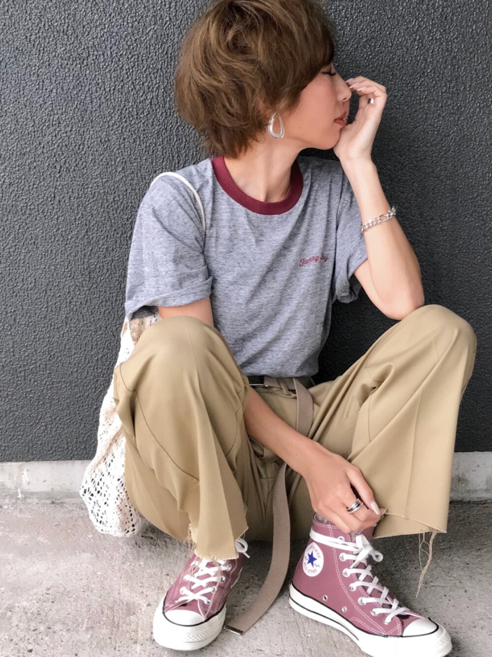 Kumika☆さんの「VintageリンガーTシャツ（TODAYFUL）」を使ったコーディネート