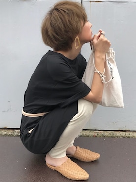 「TODAYFUL（トゥデイフル）のベンドフレームピアス（ピアス（両耳用））」を使った、Kumika☆さん（レディース・158cm）の春コーディネート