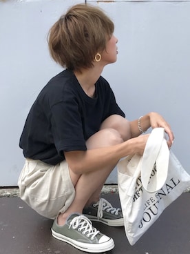 「リネンショートパンツ」｜Kumika☆さん（レディース・158cm）の夏コーディネート