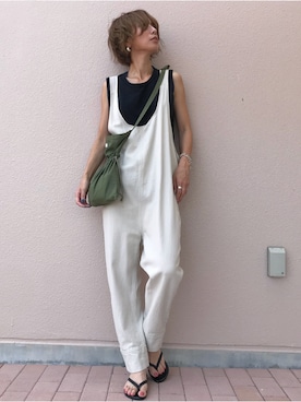 「RED CHOP WORKS（レッドチョップワークス）のアイテム（オールインワン・サロペット）」を使った、Kumika☆さん（レディース・158cm）の秋コーディネート