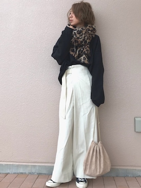 「RED CHOP WORKS（レッドチョップワークス）のアイテム（パンツ）」を使った、Kumika☆さん（レディース・158cm）の秋コーディネート