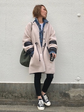 「アイラブCONVERSE」｜「アイテム（その他アウター）」を使った、Kumika☆さん（レディース・158cm）の冬コーディネート