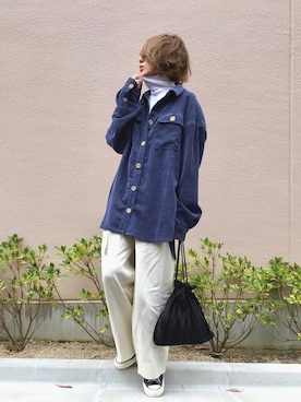 「RED CHOP WORKS（レッドチョップワークス）のアイテム（パンツ）」を使った、Kumika☆さん（レディース・158cm）の冬コーディネート
