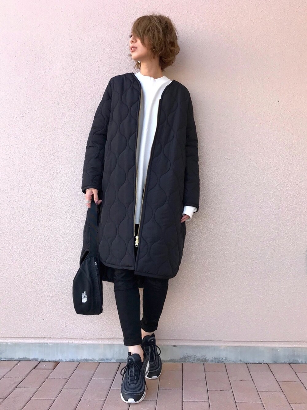 Kumika☆さんの「《SALE対象外》【STYLEBAR】ミリタリーノーカラーキルティングコクーンコート（Emma Taylor）」を使ったコーディネート