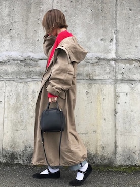 「SVEC（シュベック）のカンフーシューズ kung fu Shoes / ストラップパンプス（バレエシューズ）」を使った、Kumika☆さん（レディース・158cm）の冬コーディネート