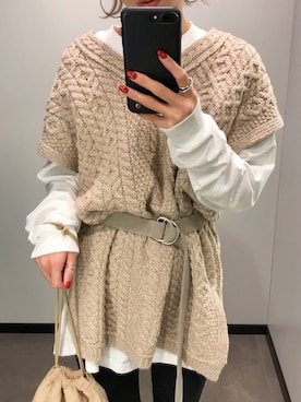 「レイヤードstyle」｜「アイテム（ハンドバッグ）」を使った、Kumika☆さん（レディース・158cm）の冬コーディネート