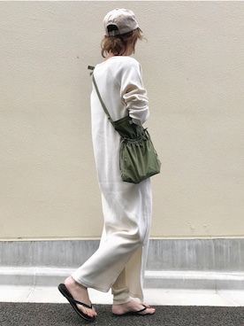 「TODAYFUL（トゥデイフル）のTODAYFUL(トゥディフル) ''Vintage Apron Sacoche'' ヴィンテージエプロンサコッシュ ／11821066（ショルダーバッグ）」を使った、Kumika☆さん（レディース・158cm）の春コーディネート